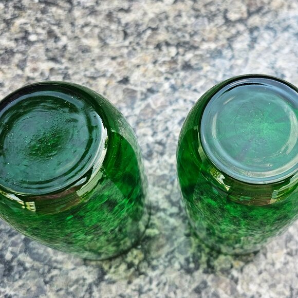 Set of 2 Royal Emerald Green Glassware Juice 5” Drinking MCM - Picture 3 of 3